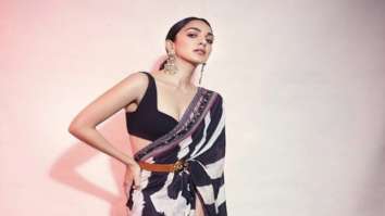 Kiara Advani takes the ethnic route for Bhool Bhulaiyaa 2 promotions in JJ Valaya’s zebra print belted saree