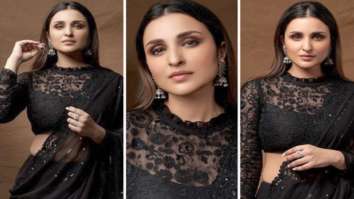 Parineeti Chopra is all about grace and panache in black sheer saree and lace blouse