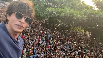 Shah Rukh Khan waves to fans outside Mannat; shares selfie saying, “How lovely to meet you all on Eid”