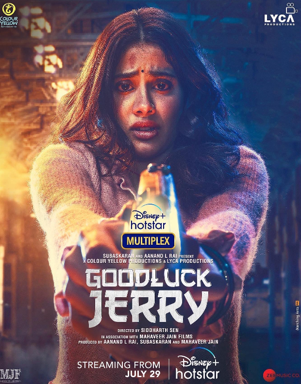 Janhvi Kapoor looks terrified holding a gun in the first poster of Good Luck Jerry; film arrives on Disney+ Hotstar on July 29