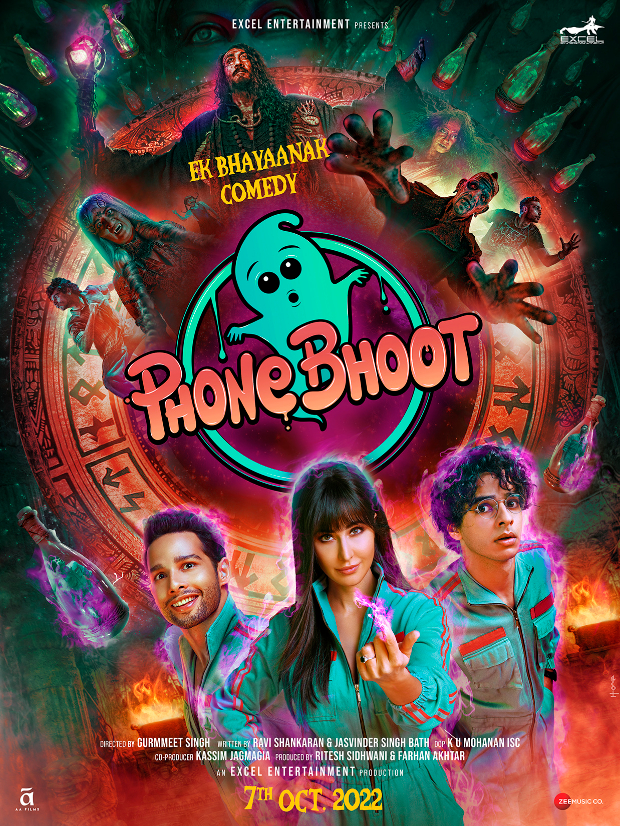 Katrina Kaif, Ishaan Khatter and Siddhant Chaturvedi starrer Phone Bhoot to release on October 7, 2022; first poster unveiled 