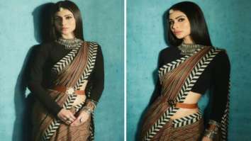 Mouni Roy is elegance personified as she flaunts her chevron print JJ Valaya sari in her latest photo-shoot