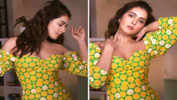 Raashi Khanna looks adorable and chic in yellow floral dress for Pakka Commercial film promotions