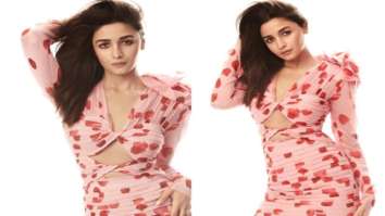 Alia Bhatt glows in pink mini floral cut-out dress worth Rs. 85,990 for Koffee With Karan season 7; flaunts her massive engagement ring