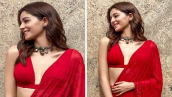Ananya Panday redefines hotness in fiery red ruffled saree worth Rs. 1.28 Lakh at Liger trailer launch