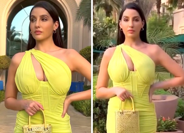 nora-fatehi-keeps-it-trendy-in-neon-green-one-shoulder-body-con-dress-in-her-latest-video-bollywood-news-bollywood-hungama