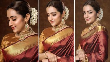 Trisha Krishnan stuns in a classic Kanjeevaram saree for Ponniyin Selvan-1 teaser launch