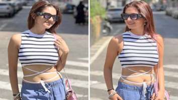 Anushka Sen becomes a tourist as she strolls around the Italian streets dressed in striped crop-top and denim jeans