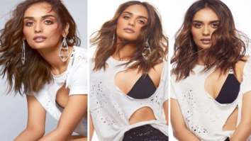 Manushi Chhillar elevates style quotient in ripped T-shirt, bralette and black sequinned shorts