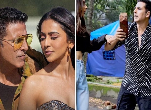 Akshay Kumar plays a prank on Cuttputtli co-star Rakul Preet Singh; leaves her stranded in a puddle : Bollywood News – Bollywood Hungama