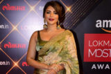 Shama Sikander looks beautiful decked up in green saree
