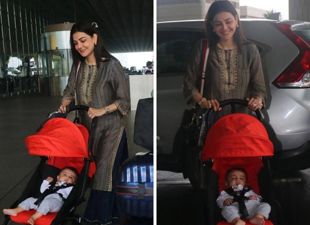 Kajal Aggarwal reveals face of son Neil at Mumbai airport; doesn’t hide from paparazzi : Bollywood News