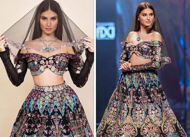 Tara Sutaria brings demure touch to Lakme Fashion Week in Aisha Rao's festive embellished lehenga, off-shoulder choli and a veil : Bollywood News - Vimarsana News