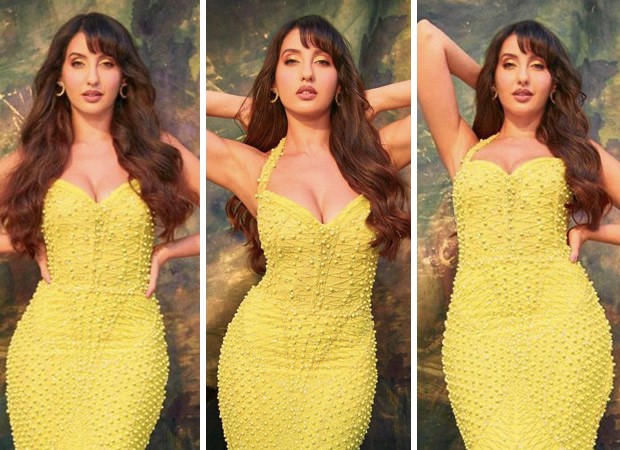 Nora Fatehi shines bright in Fjola Nila's yellow mermaid cut gown : Bollywood News